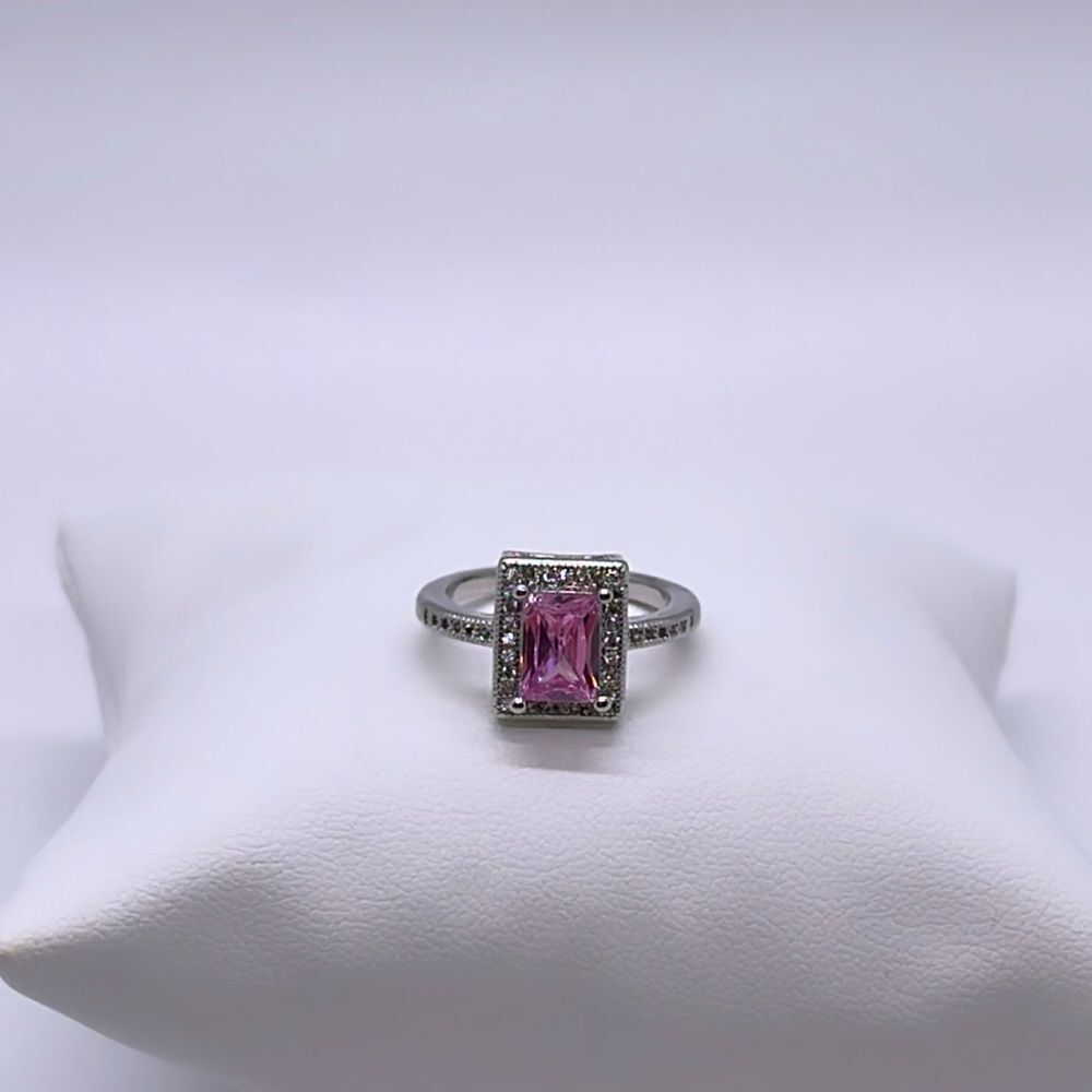 NWT White Gold & Pink Diamond Ring - Size 5